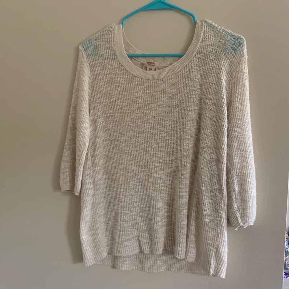 Mossimo Supply Co Size M cream sweater blouse with lace back